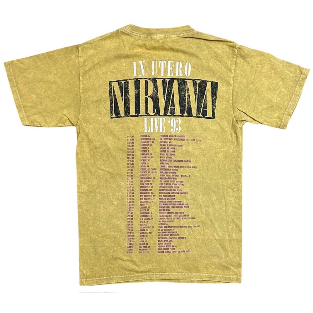 Nirvana T-Shirt Live 1993 Concert Tour Utero Distressed Vintage Acid Wash Tee - Picture 3 of 4